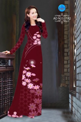 Vải áo dài hoa và trăng-DT 5083