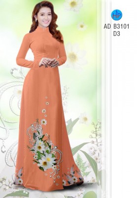 Vải áo dài hoa 3D-DT 5166