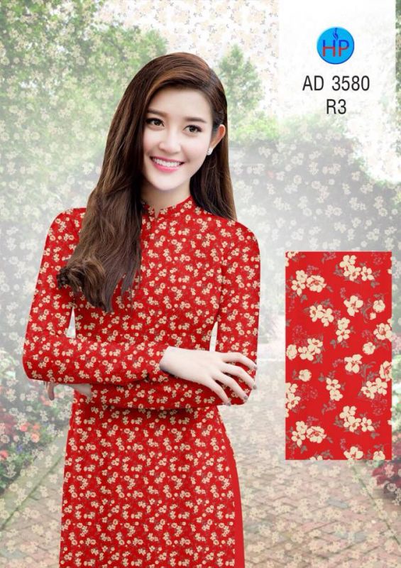 Vải áo dài hoa nhỏ toàn thân