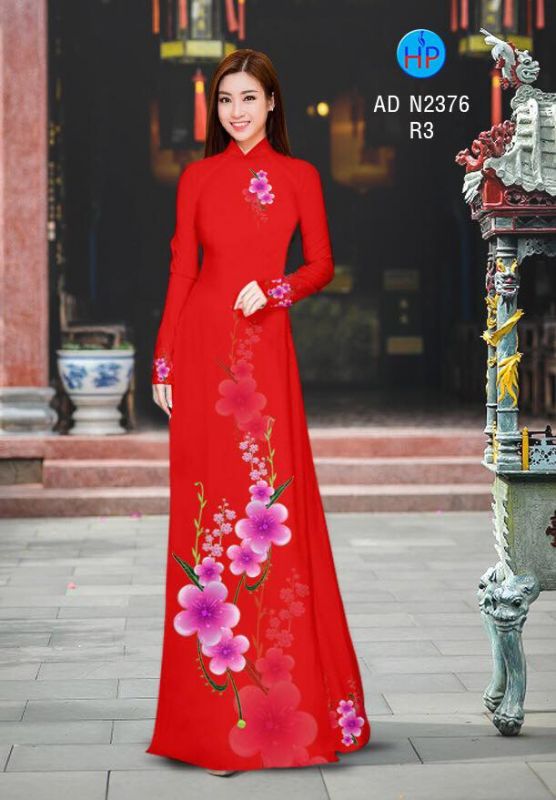 Vải áo dài cành hoa