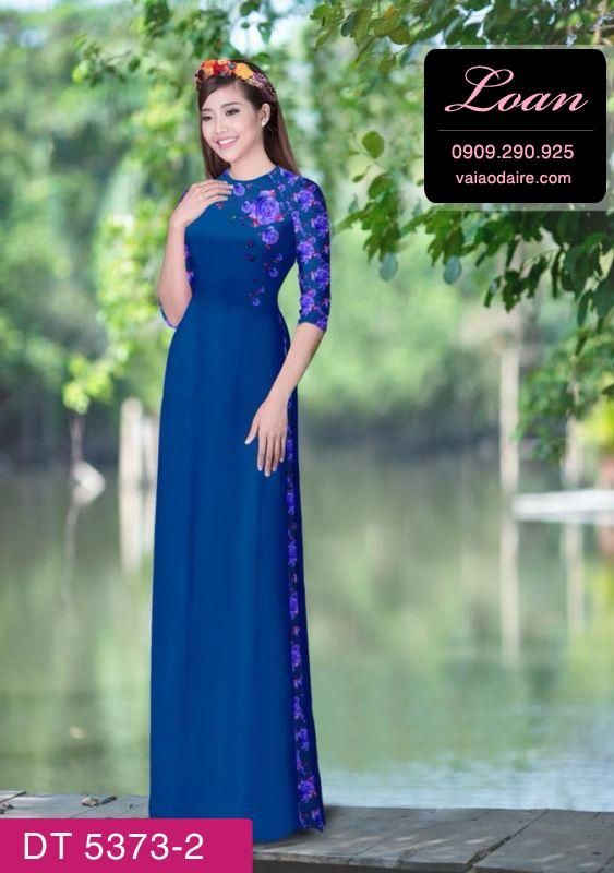 Vải áo dài hoa Hồng