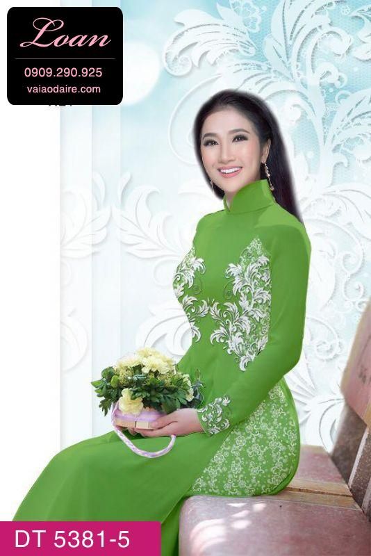 Vải áo dài hoa văn hai bên