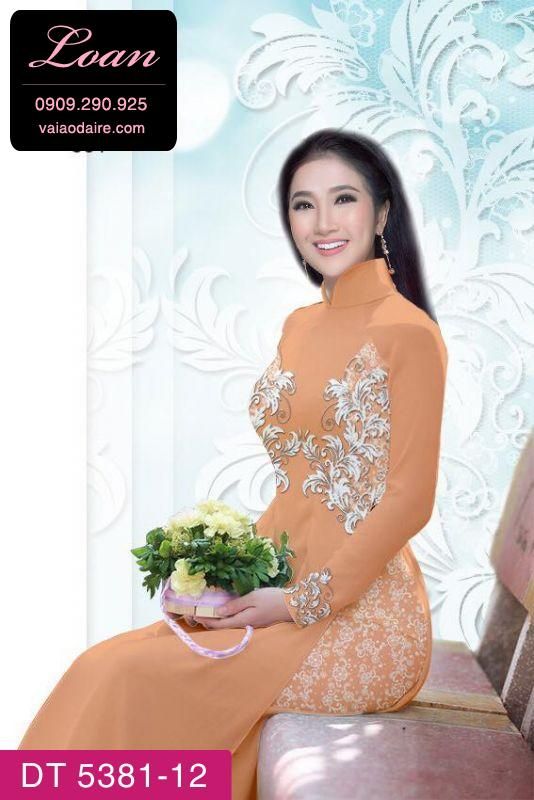 Vải áo dài hoa văn hai bên