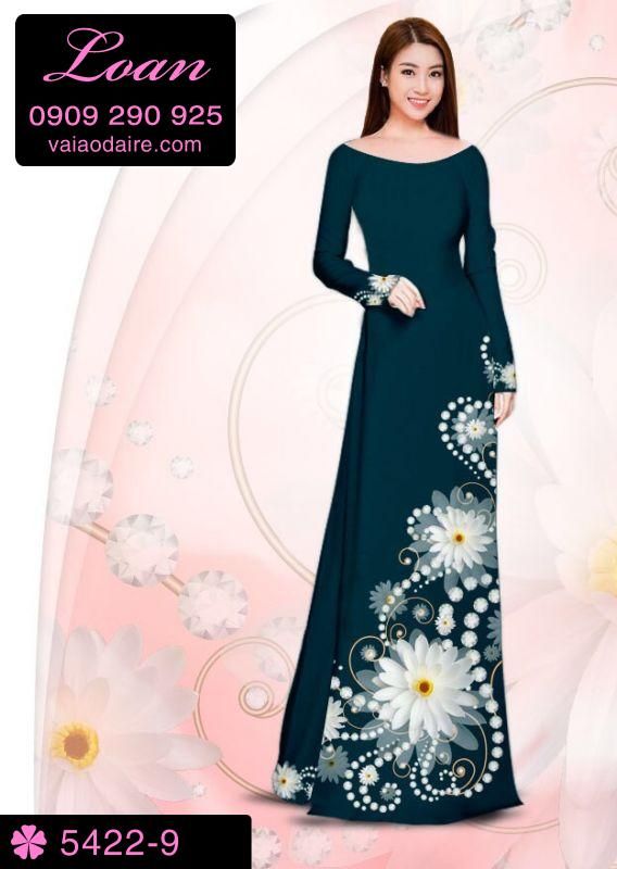 Vải áo dài hoa trên dưới