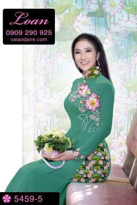 Vải áo dài hoa Sen-DT 5459