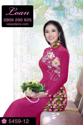 Vải áo dài hoa Sen-DT 5459