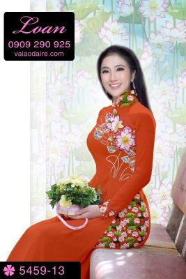 Vải áo dài hoa Sen-DT 5459