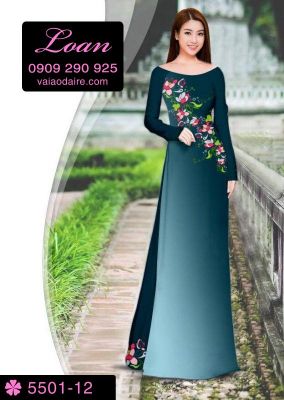 Vải áo dài hoa xéo-DT 5501