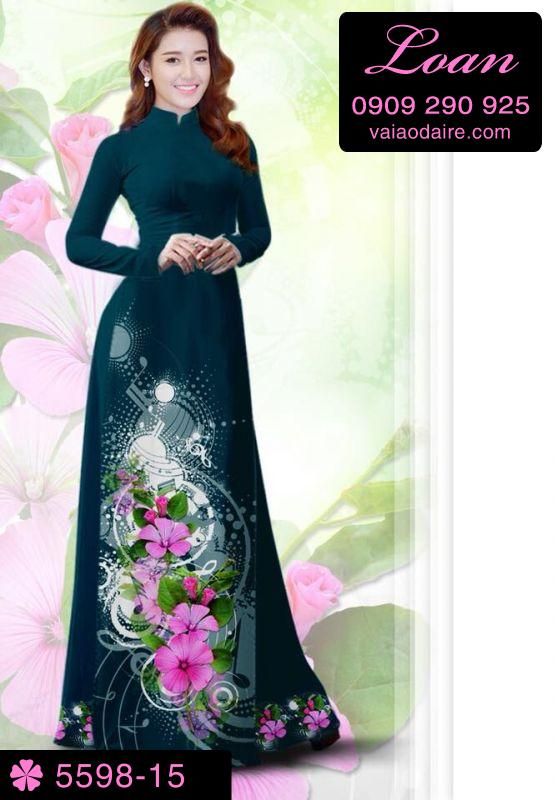 Vải áo dài hoa 3D