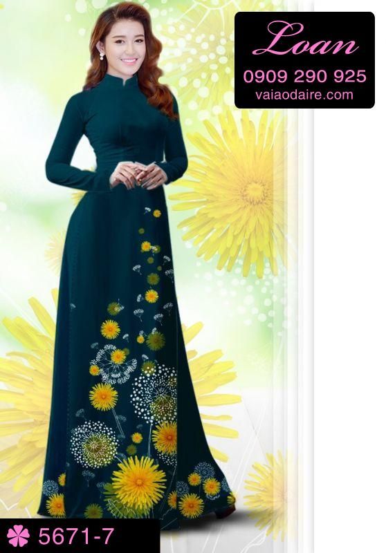 Vải áo dài hoa Cúc