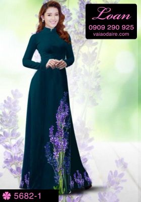 Vải áo dài hoa Lavender-DT 5682