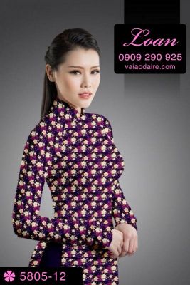 Vải áo dài hoa nhí-DT 5805