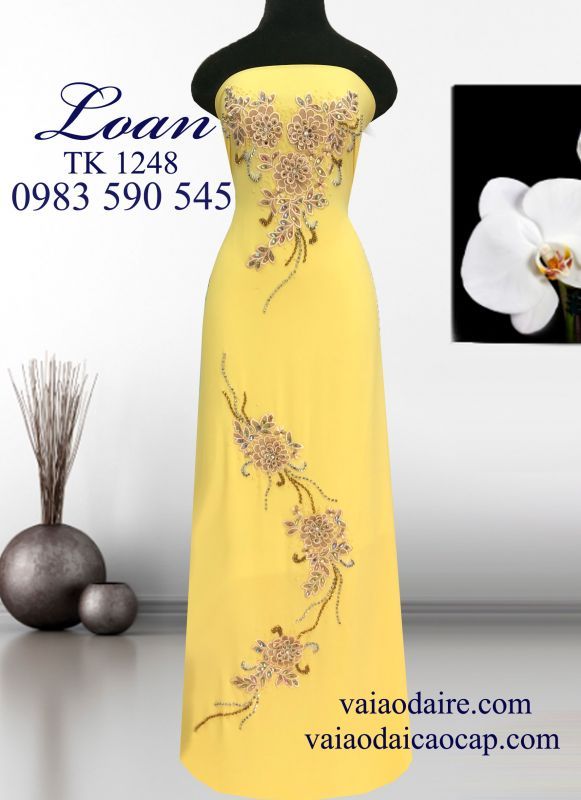 Vải áo dài kết hoa