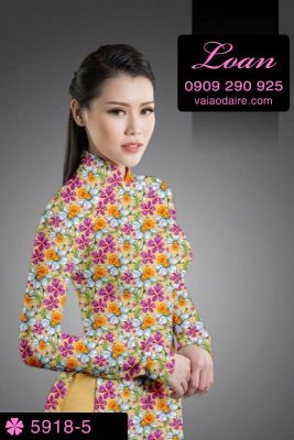 Vải áo dài hoa nhí-DT 5918
