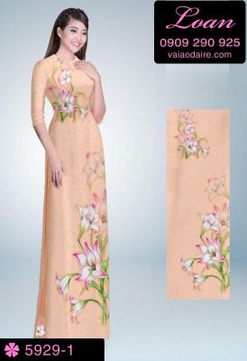 Vải áo dài hoa 3D-DT 5929