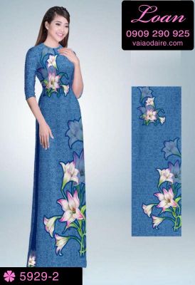 Vải áo dài hoa 3D-DT 5929