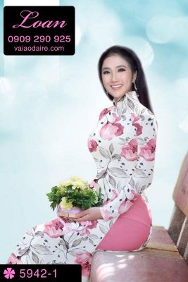 Vải áo dài hoa toàn thân-DT 5942