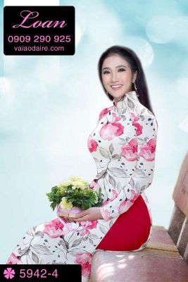 Vải áo dài hoa toàn thân-DT 5942