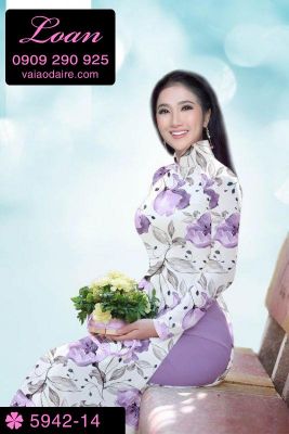 Vải áo dài hoa toàn thân-DT 5942