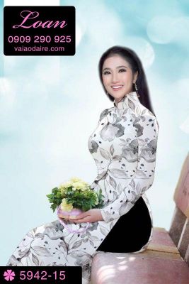 Vải áo dài hoa toàn thân-DT 5942