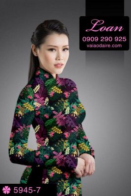 Vải áo dài hoa nhí-DT 5945