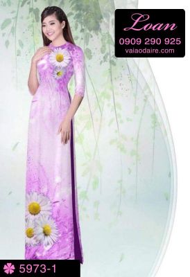 Vải áo dài hoa Cúc-DT 5973