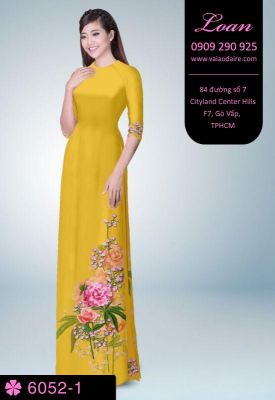 Vải áo dài hoa 3D-DT 6052