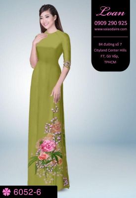 Vải áo dài hoa 3D-DT 6052