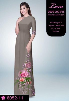 Vải áo dài hoa 3D-DT 6052