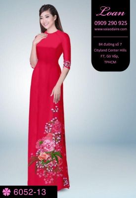 Vải áo dài hoa 3D-DT 6052