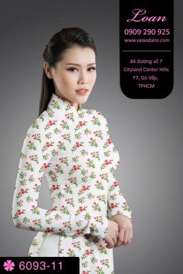 Vải áo dài hoa nhí-DT 6093