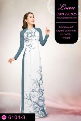 Vải áo dài cành cây-DT 6104