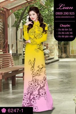 Vải áo dài cành Mai-DT 6247