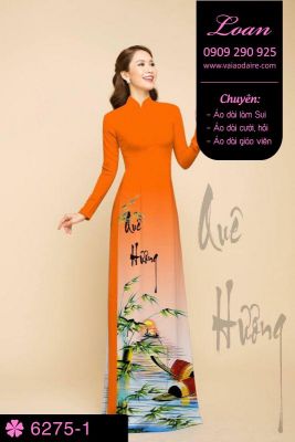 Vải áo dài chữ thư pháp-DT 6275