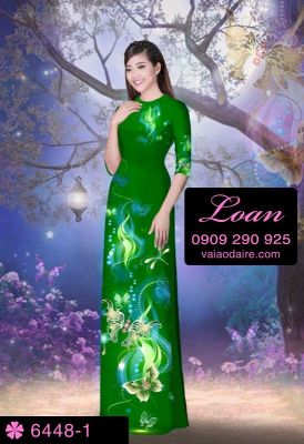 Vải áo dài hoa dây-DT 6448