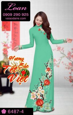 Vải áo dài hoa Xuân-DT6487