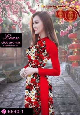 Vải áo dài hoa nhí-DT 6540