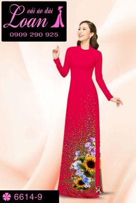 Vải áo dài hoa hướng dương-DT 6614