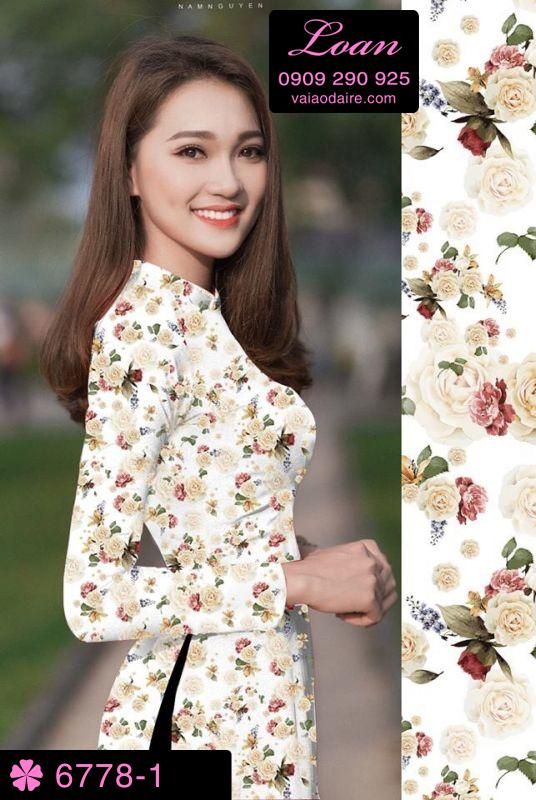 Vải áo dài hoa nhí