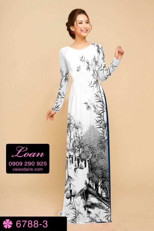Vải áo dài phong cảnh