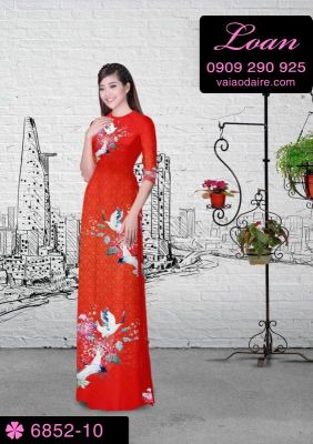 Vải áo dài chim Hạc-DT 6852