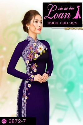 Vải áo dài hoa sứ-DT 6872