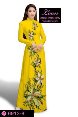 Vải áo dài hoa 3D-DT 6913