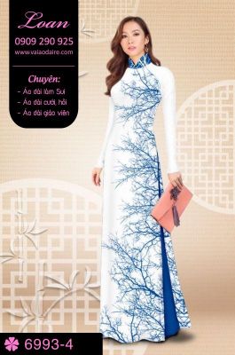 Vải áo dài cành cây-DT 6993