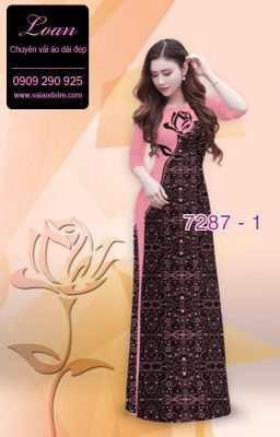 Vải áo dài hoa văn đẹp-DT 7287