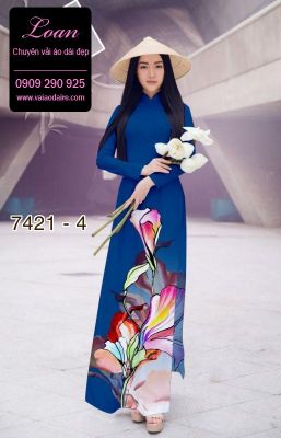 Vải áo dài hoa 3D-DT 7421