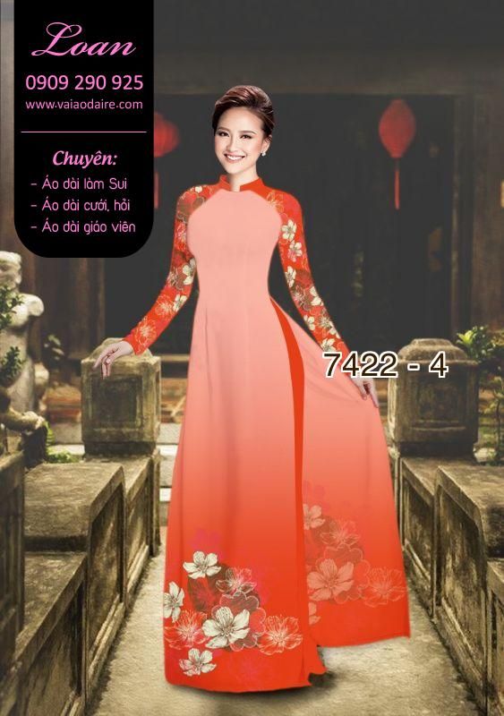 Vải áo dài hoa 3D