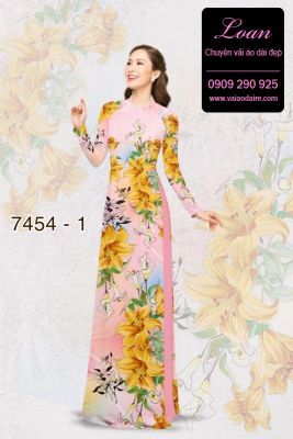 Vải áo dài hoa nhỏ-DT 7454