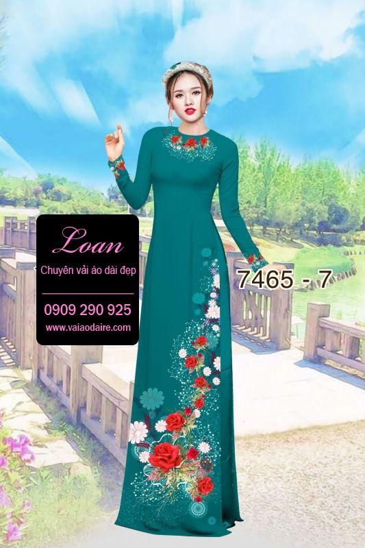 Vải áo dài hoa trên dưới
