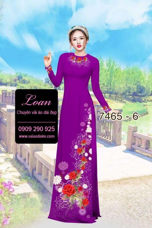 Vải áo dài hoa trên dưới